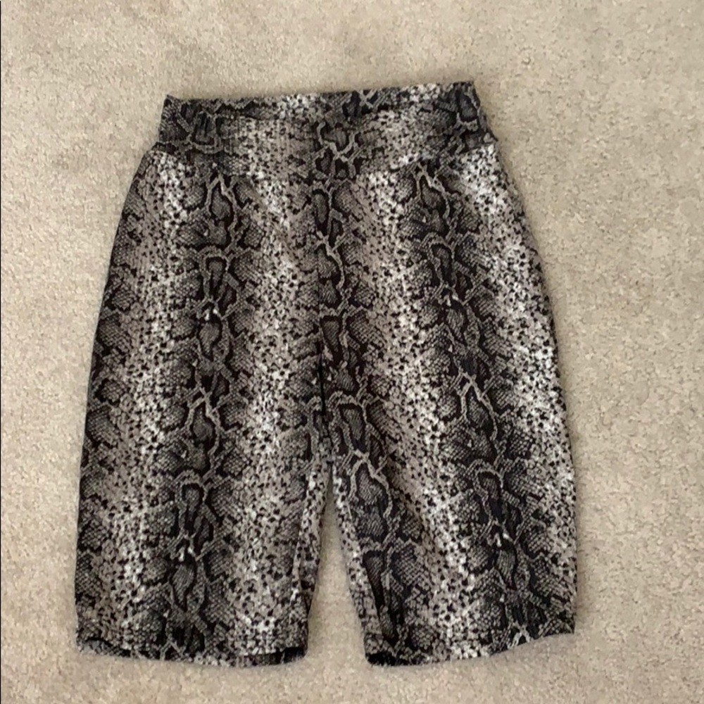 Snake skin biker shorts
